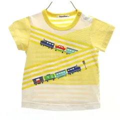 Familiar ファミリア 日本製 貨物列車 半袖 Tシャツ 90 イエロー キッズ 古着