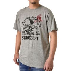 半袖 Tシャツ 《イーグル柄：杢グレー》 新品 未使用 メンズ プリント クルーネック 2柄 ミリタリー柄【X1G】【メール便2】 ファッション