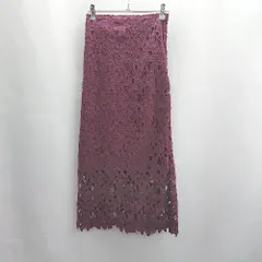 ◇ ⊂◎●未使用● KOBE LETTUCE ウエストゴム レース ロング タイト スカート サイズM レッド系 レディース E  【1501230037372】