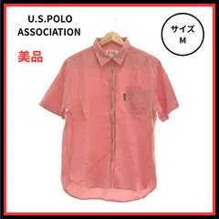 【美品】U.S.POLO ASSOCIATION ユーエスポロアソシエーション トップス シャツ ブラウス 半袖 チェック おしゃれ レディース レッド M コットン100%