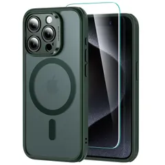 新品 【4 in 1セット！保護フィルム付き】ESR iPhone 15 Pro Max ケース Magsafe対応 半透明 マットケース 画面 保護フィルム付き 米軍MIL規格 耐衝撃 傷防止 いphone15pro max ケース ストラップホール付き C