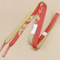 帯締め 正絹 高麗 平組 紅緋 ゴールド