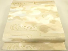 平和屋着物◎六通柄袋帯　慶祝彩雲文様　金糸　正絹　逸品　DAAT8745zy