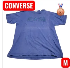 【早い者勝ち】90's CONVERSE 刺繍加工 Tシャツ ブルー Mサイズ　B110