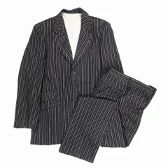 Paul Smith ポールスミス ストライプ柄 スーツ セットアップ カシミヤ混 テーラード ジャケット 3B スラックス M 黒 メンズ 【中古】