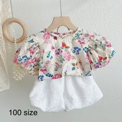 花柄 セットアップ キッズ ブラウス ショートパンツ 女の子 韓国 誕生日
