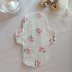 【布ライナー】無添加コットンフランネルとダブルガーゼ 花りぼん柄 23cm 2層仕立て 1枚