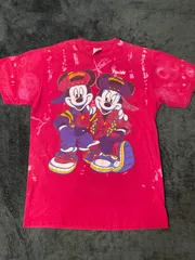 【USA製】【ヴィンテージ90s 】Disney ミッキー＆ミニー タイダイTシャツ
