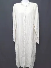 ◇ Θ antiqua patterntorso コットン100% 長袖 ロング ワンピース ベージュ レディース E  【1506180010734】