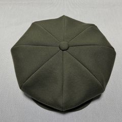 ハンドメイド　ビッグキャスケット　ダークグリーンコットンスエット　サイズオーダー