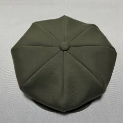 ハンドメイド　ビッグキャスケット　ダークグリーンコットンスエット　サイズオーダー