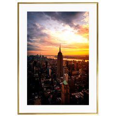 アメリカ写真 ニューヨーク 夕日のエンパイア・ステート・ビルディング インテリア アートポスター額装 AS1625