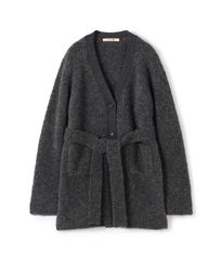 BACCA ベビーアルパカループ ベルトカーディガン グレー