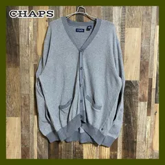 カーディガン 秋冬 メンズ チャップス ワンポイントロゴ グレー 古着 長袖
