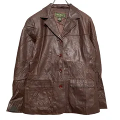 エディーバウアー　スウェードレザージャケット　古着　ダークブラウン　M Eddie Bauer(エディーバウアー) スウェードレザーレザー