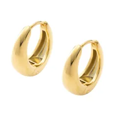 【ゴールド × ピアス】[Cream dot. クリームドット公式] ピアス レディースステンレス製 フープ 金属アレルギー つけっぱなし サージカルステンレス ドロップ ぷっくり 小さめ 小ぶり 中折れ キャッチレス リング 大人