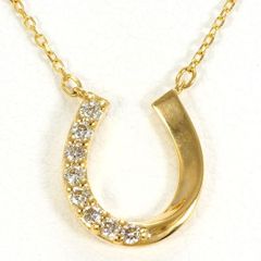 K18YG　ネックレス　necklace　ダイヤ　総重量約1.4g　約40cm
