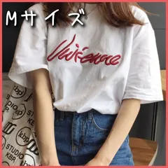 セール☆TシャツMサイズ ホワイト 夏 白 半袖Tシャツ シンプル 新品未使用 レディース Tシャツ プリントTシャツ