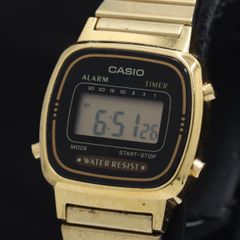 CASIO デジタル腕時計 LA670W ゴールド レトロ ダイヤモンド メンズ 
