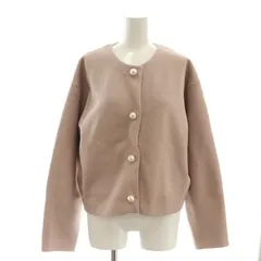 アプワイザーリッシェ Apuweiser-riche 24SS パール釦キラキラニットジャケット ノーカラー ラメ 2 ピンク /AT ■OS