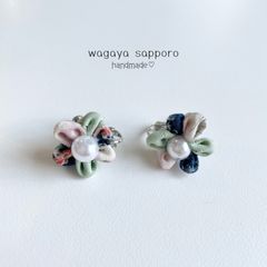 着物生地　イヤリング　和風