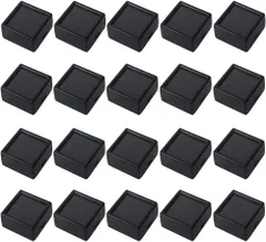 ルースケース ディスプレイ 宝石 小物入れ 窓付き 黒 20個 3cm ブラック