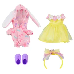 タカラトミー 『 リカちゃん ドレス LW-21 ミキちゃんマキちゃんドレスセット うさみみパジャマとフラワードレス 』 着せ替え お人形 おままごと おもちゃ 3歳以上 玩具安全基準合格 STマーク認証 Licca TAKARA TOMY 