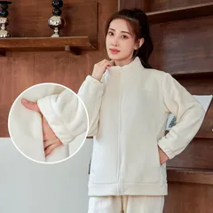 パジャマ ルームウェア レディース もこもこ 上下セット セットアップ 部屋着 長袖 暖かい 防寒 前開き ナイトウェア ボア かわいい ふわふ