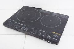 【中古】C アイリスオーヤマ efeel 2口IHクッキングヒーター 音声付 EIH1470V-B IH調理器