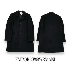 エンポリオアルマーニEMPORIO ARMANI カシミヤロングコート 紺36