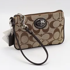 未使用品 コーチ リストレットポーチ 43996 SKHMH シグネチャー ブラウン コインケース ミニポーチ OKZ 2000000 NSK