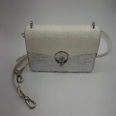 ◇ CHARLES＆KEITH サイズM　カード収納 ショルダーバッグ ホワイト/シルバー レディース E  【1301260031711】