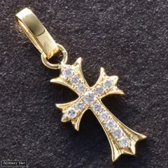 ペンダントトップ メンズ 18金 K18 18K クロス 十字架 ダイヤモンド ペンダントヘッド ネックレストップ イエローゴールド 男性用 刻印入り 鑑別書付き シンプル プレゼント ギフト【アクセサリーマート/メルカリShops店】