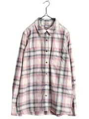 【お得なクーポン配布中!】 US企画 カーハート チェック コットン 長袖 シャツ レディース XL / 古着 ワーク 薄手 長袖シャツ ポケット付き ロールアップ 大きいサイズ