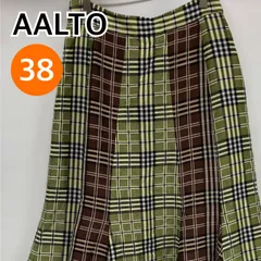 AALTO アールト ロングスカート フレアスカート マーメイド チェック レディース グリーン 38サイズ【CB247】のサムネイル