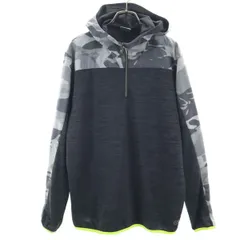 PUMA プーマ ハーフジップ パーカー L チャコールグレー メンズ 古着