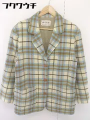 ■ GIO SPORT ジオ スポーツ 3B シングル チェック 長袖 テーラード ジャケット サイズ9 ベージュ系 ブルー系 レディース  【中古】 【1107210004060】のサムネイル