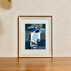 新品☆額縁付アートポスター☆Rob Delamater（ロブ・デラメーター）☆版画☆抽象画☆デザイン☆CIAO BELLO!☆ベスパ☆553