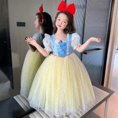 キッズドレス プリンセス 青 子供 キッズ ワンピース ロングドレス 仮装 コスプレお姫様 誕生日　パーティードレス フリフリ お遊戯会 衣装