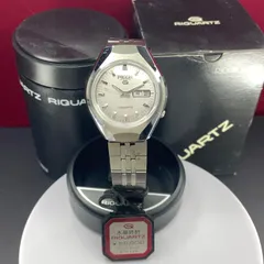 【希少ブルーグラデーションダイアル・ガラス新品】RICOH RIQUATZ Vintage Ricoh Riquartz KANJI DATE White Dial Men Quartz