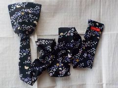 ☆ふんどし☆散り桜と蝶柄の太紐黒猫褌Ｌサイズ両A面「褌工房さっぽろ」