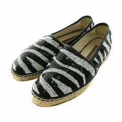 ドルチェ&ガッバーナ ドルガバ DOLCE&GABBANA スパンコールエスパドリーユシューズ スリッポン US6 24cm ブラック ホワイト /NQのサムネイル