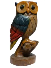 蝦夷縞梟 エゾシマ フクロウ 一刀彫 木彫