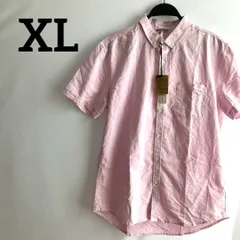 訳あり新品未使用タグ付きメンズXL半袖シャツピンク無地シンプル