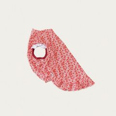 犬服　4L胴回76 着丈短め　COOLストレッチ　リバティRD　肩フリル　ワンピ風
