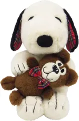 【新品】ぬいぐるみ スヌーピー(チェック) SNOOPY and Teddy Bear ぬいぐるみ(M) 「PEANUTS(SNOOPY)」