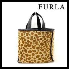 【極美品】FURLA レオパード ハラコ×レザー 2WAYバッグ 未使用級】FURLA フルラ トートバッグ レザー ハラコ2way