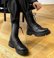 未使用品】ZARA/ザラ/厚底コンバットブーツ/size43/黒 - メルカリ