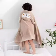 ☆ ブラウン ☆ バスタオル pmybath013 ベビー キッズ 耳付 バスタオル 耳付き フード付き フード タオル バスローブ 着る毛布 バスポンチョ ポンチョ 子供 子ども こども 吸水 速乾 もこもこ モコモコ ふわふわ フワフワ 赤ちゃん 出産祝い