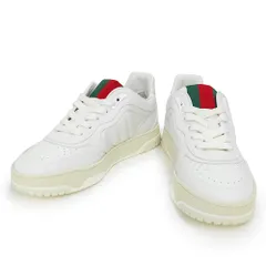 グッチ リウェブ #37 24cm ウェブ ストライプ シューズ 靴 スニーカー レザー ラバー ホワイト 白 785728 箱付 GUCCI（新品・未使用品）
